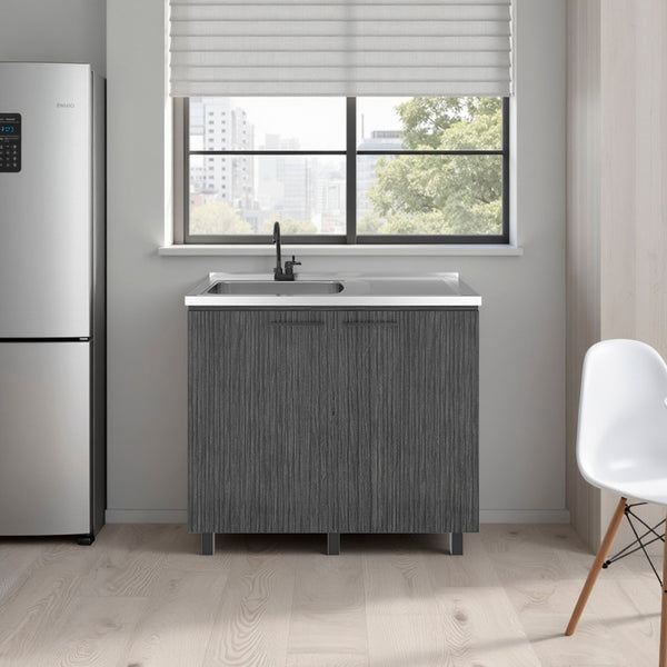 Gold Utility Sink Cabinet with 2 Doors and 3 Shelves