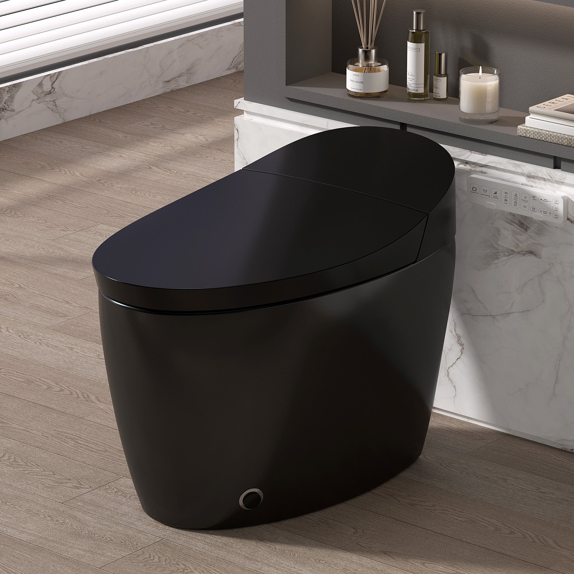 Smart Toilet with Bidet Built-In, Heated Seat, and Advanced Features by HouseOfZazla