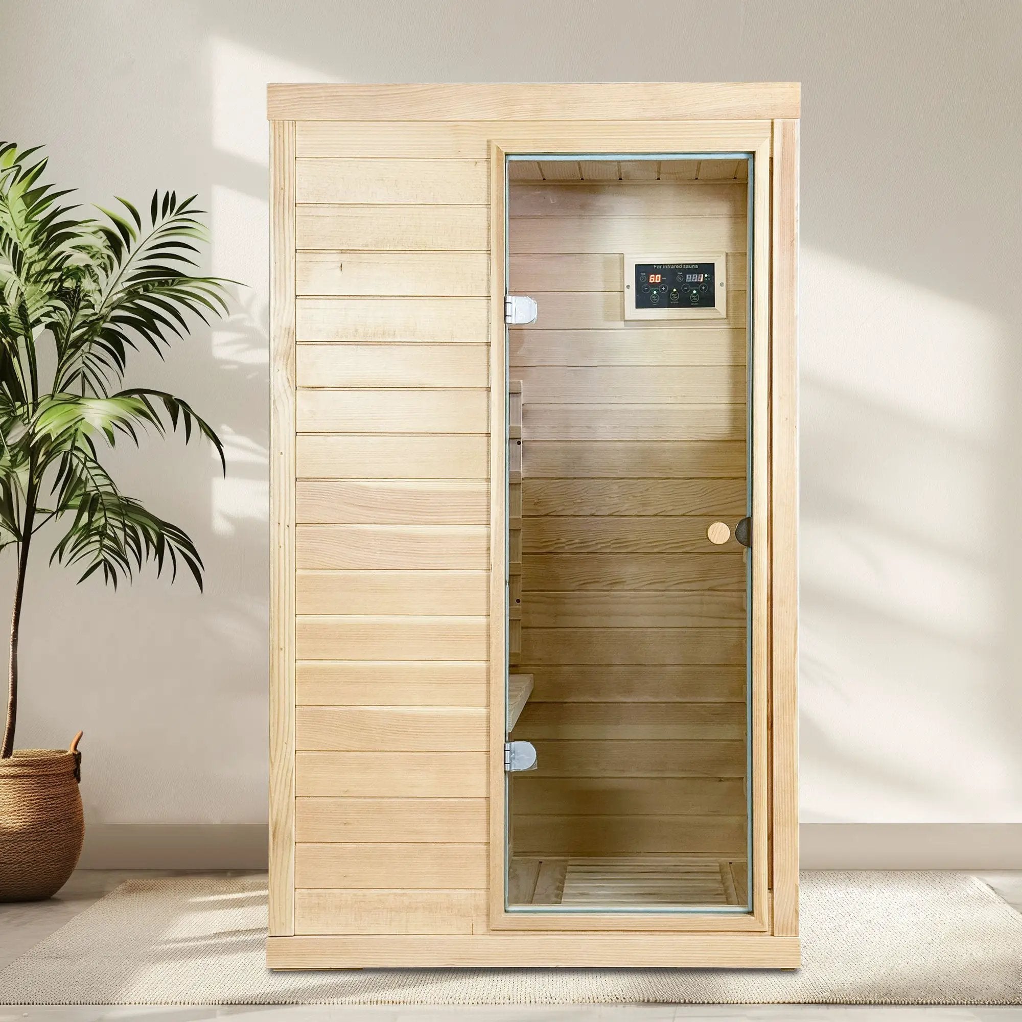 Canadian Hemlock Wood One Person Far Infrared Sauna by HouseOfZazla