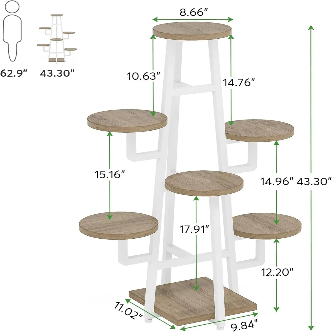 7 Tier Corner Plant Shelf With High Low Design For Living Room by HouseOfZazla