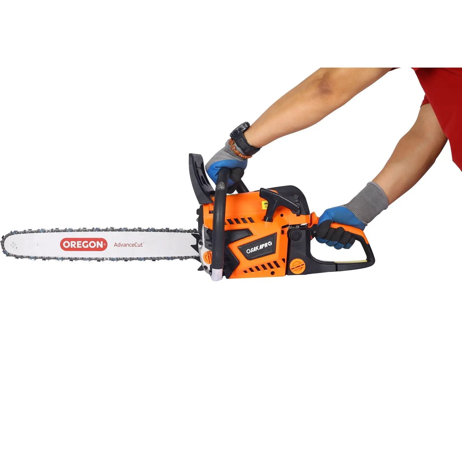 58Cc Gasoline Chainsaw 20" Bar For Wood Cutting With Oregon Chain And Bar - Orange by HouseOfZazla