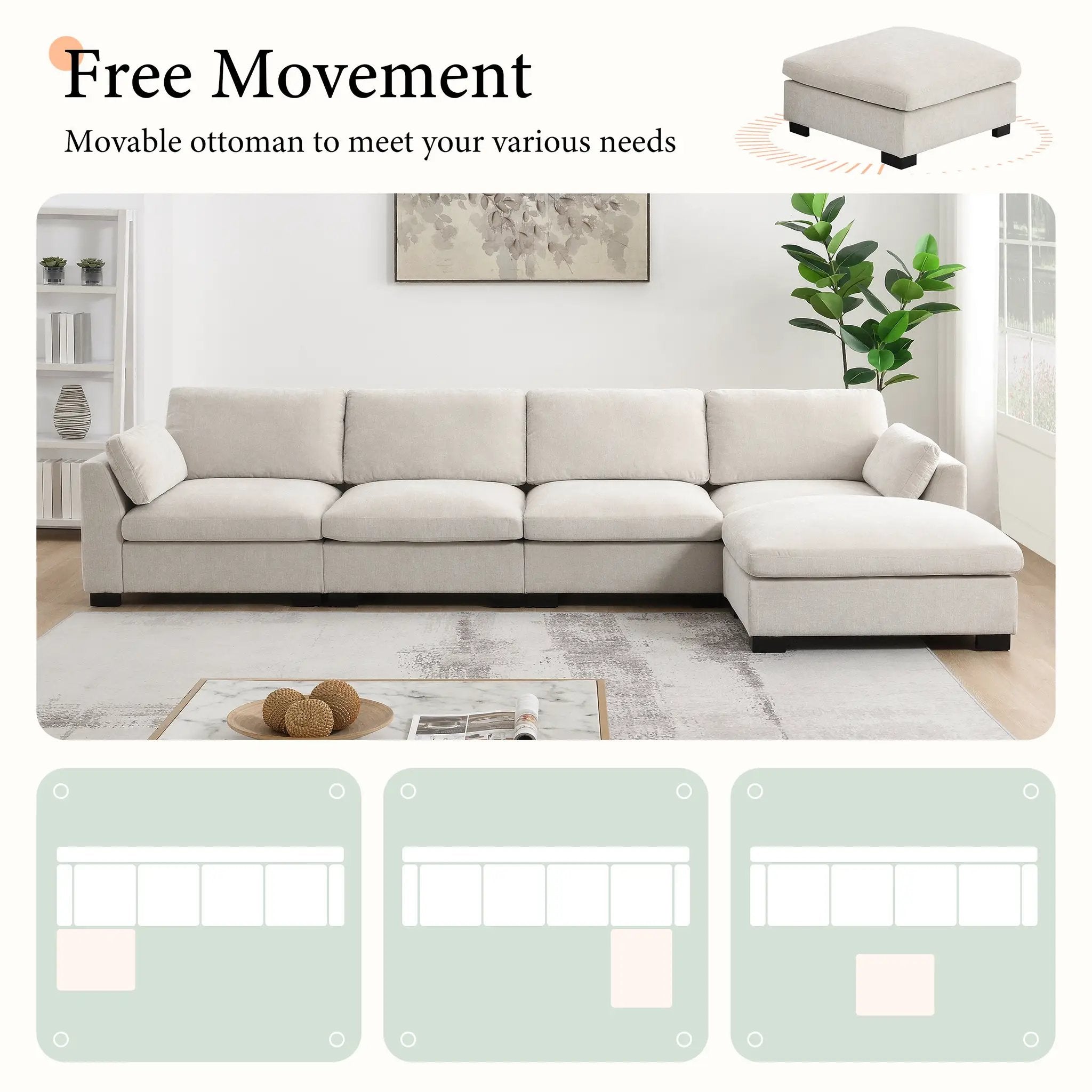 130" Modular Sectional Sofa by HouseOfZazla