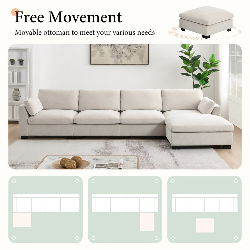 130" Modular Sectional Sofa by HouseOfZazla