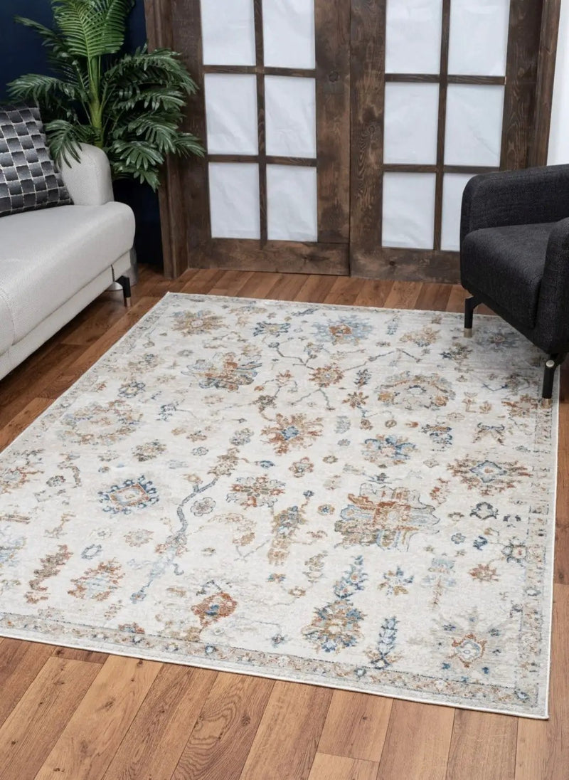 Noble - 5'3" X 7'3" Area Rug - Ivory by HouseOfZazla