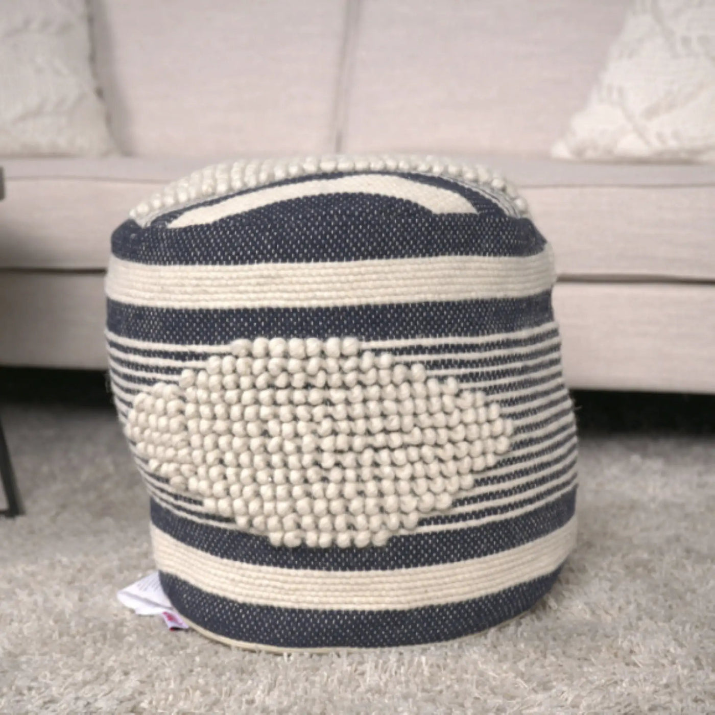Diamond - Handcrafted Cylindrical Pouf by HouseOfZazla