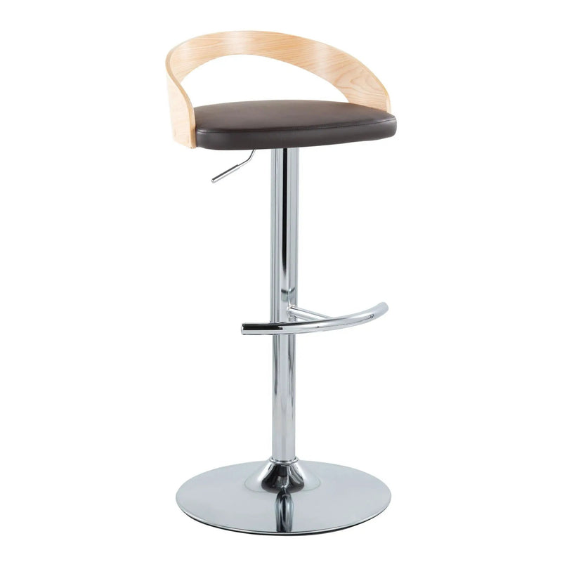 Grotto - Contemporary Adjustable Barstool, Swivel With Rounded T Footrest (Set of 2) by Unique Piece Furniture