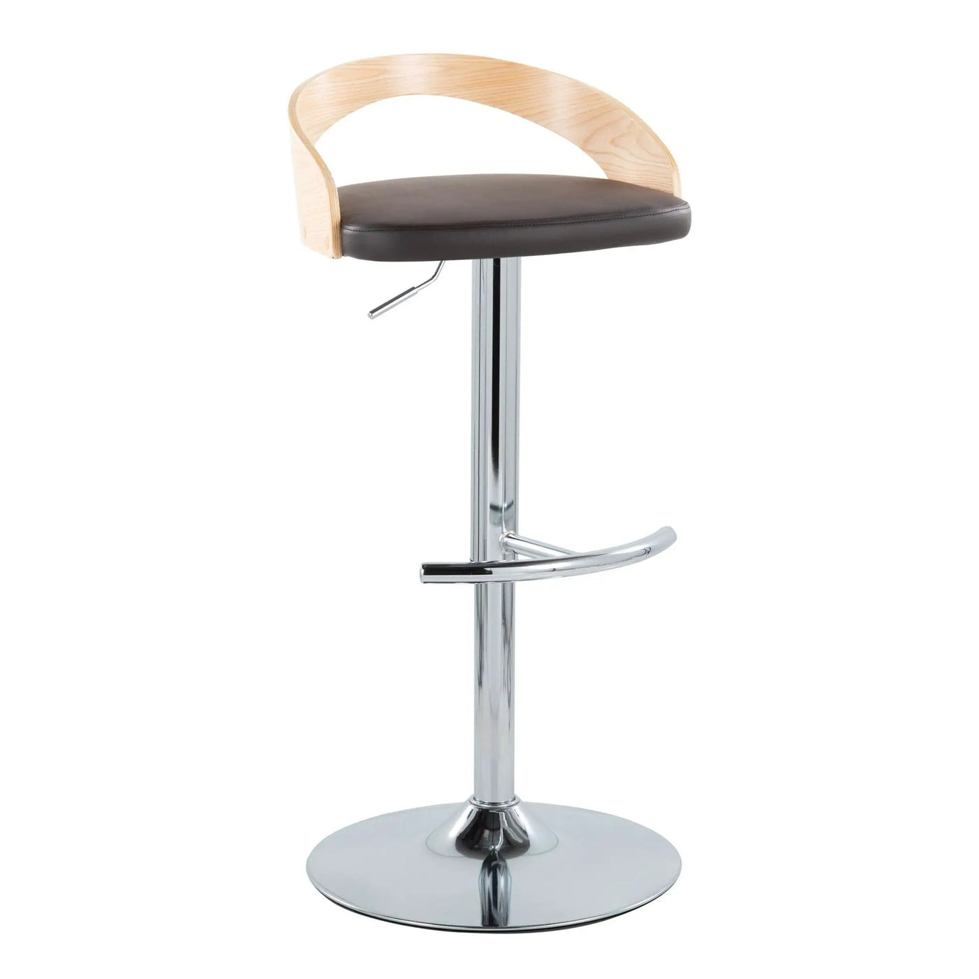 Grotto - Contemporary Adjustable Barstool, Swivel With Rounded T Footrest (Set of 2) by HouseOfZazla
