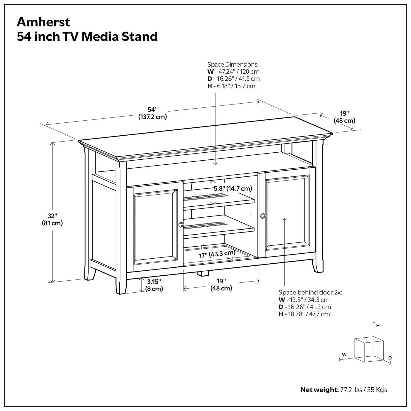Amherst - TV Media Stand, Handcrafted by Unique Piece Furniture