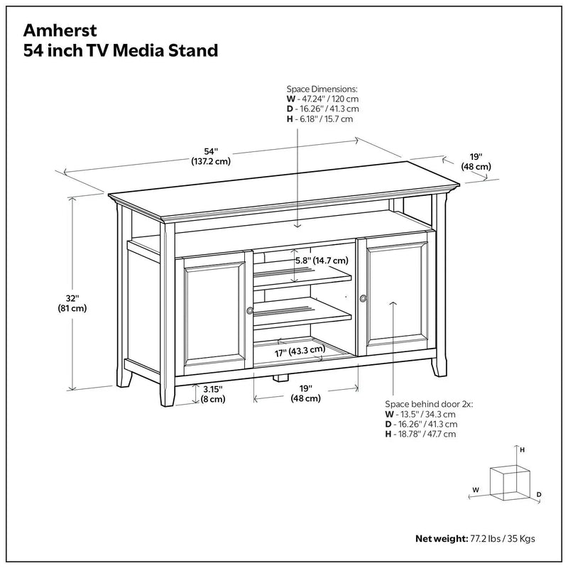 Amherst - TV Media Stand, Handcrafted by HouseOfZazla