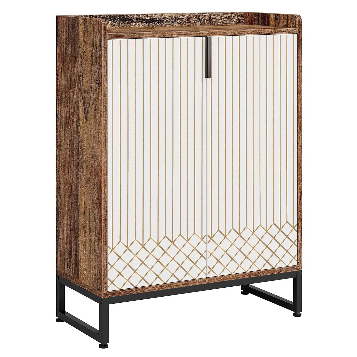 5 Tier Shoe Cabinet With Doors, Compact Entryway Storage Organizer by HouseOfZazla