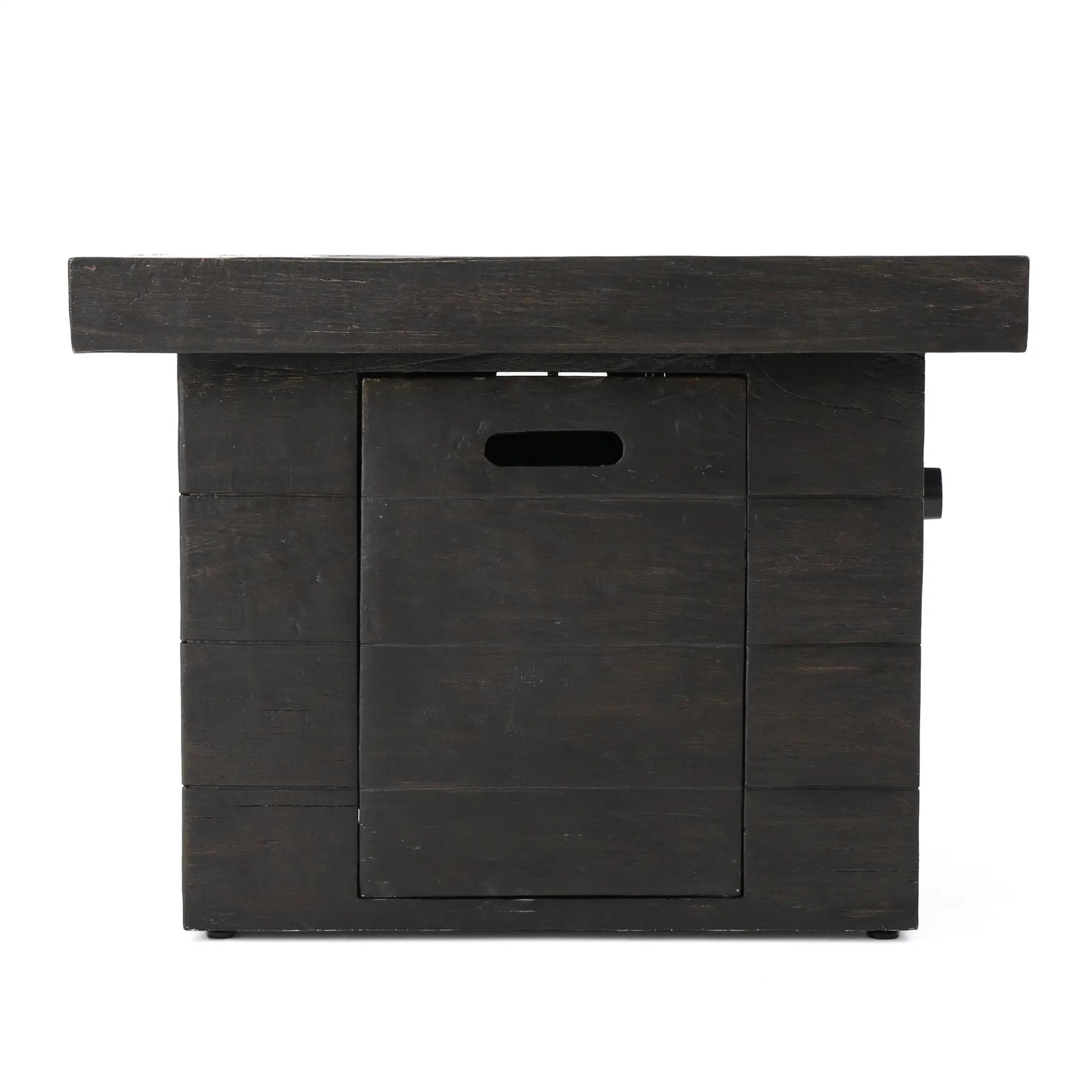 Anchorage 32'' Wood Square MGO Fire Pit Brown - 40,000 BTU by HouseOfZazla