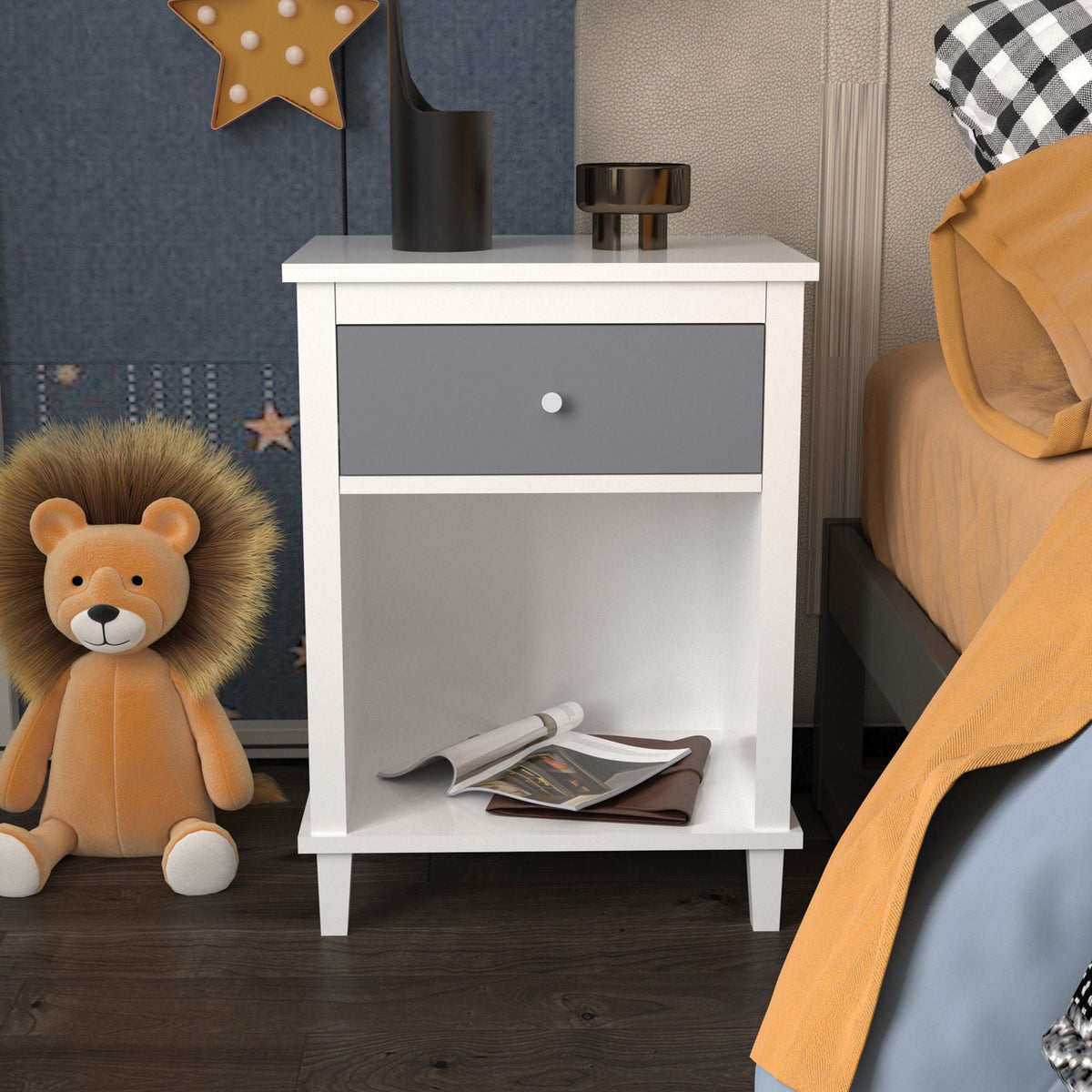 Nightstand With 1 Drawer 1 Shelf, photo 15 of 21