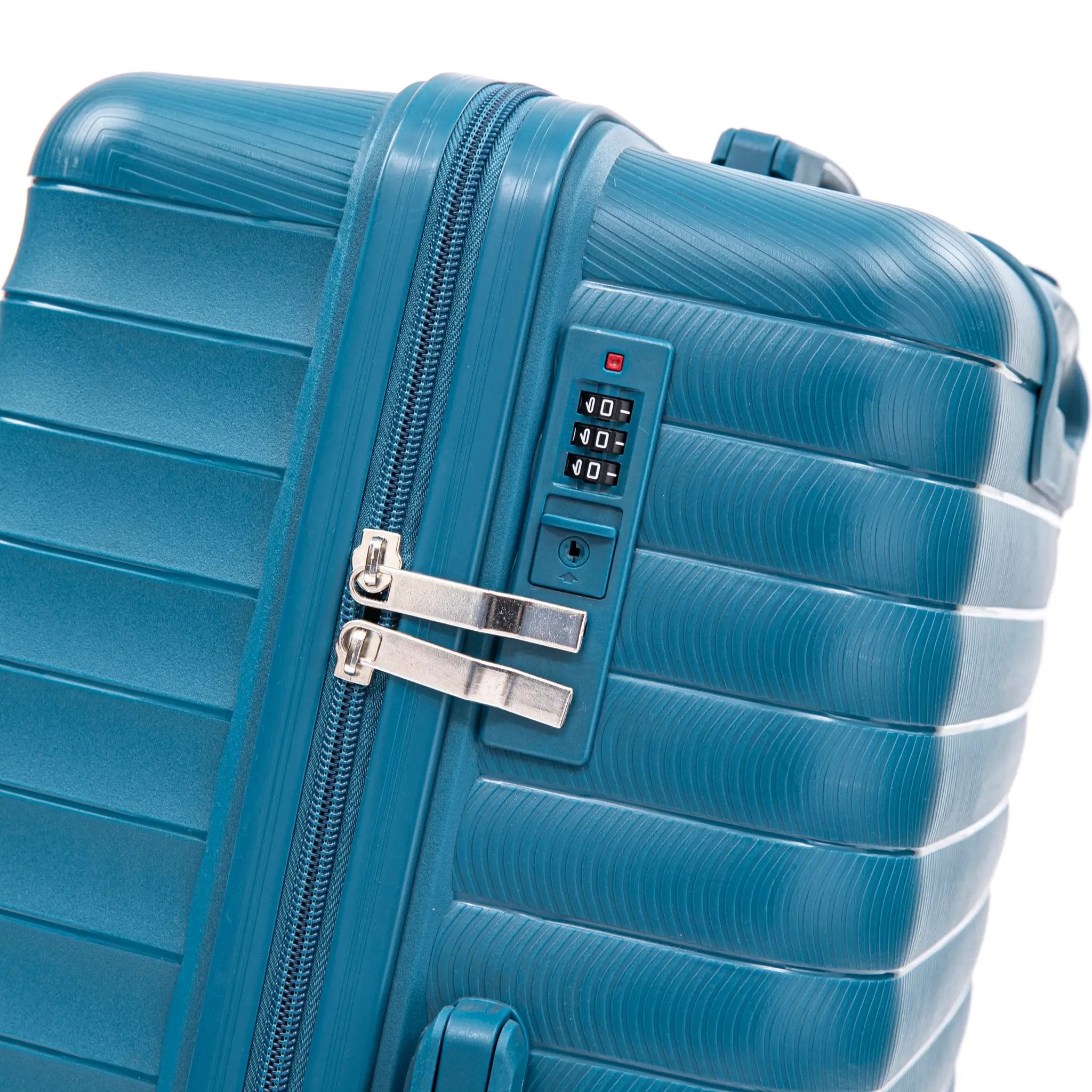 14"/20"/24"/28" 4-Piece PP Spinner Wheel Luggage Set with Cosmetic Case (Blue) by HouseOfZazla