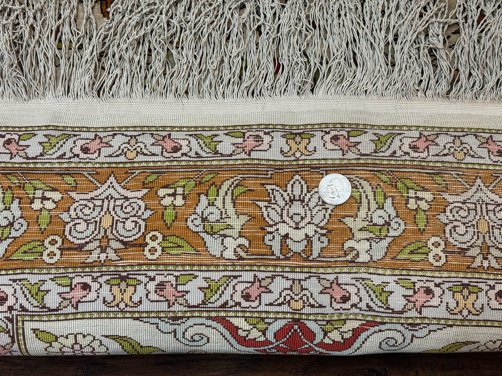 Silk Turkish Hereke Rug 2x3, Birds Lantern Very Fine 400 KPSI, Signed by Masterweaver, Wonderful, Rare, Small Hereke Rug by Jewel Rugs