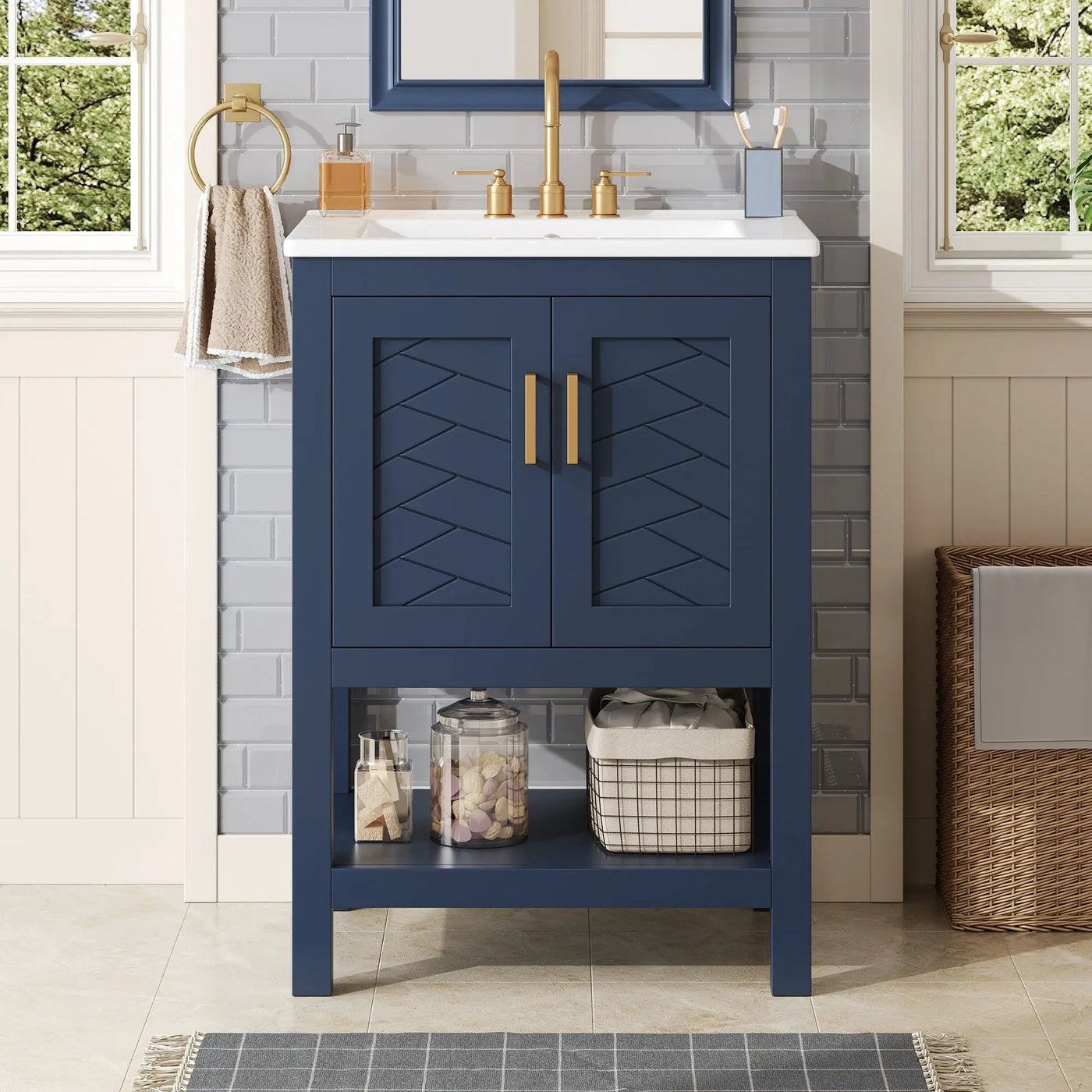 Modern Bathroom Vanity With Elegant Twill Design by HouseOfZazla