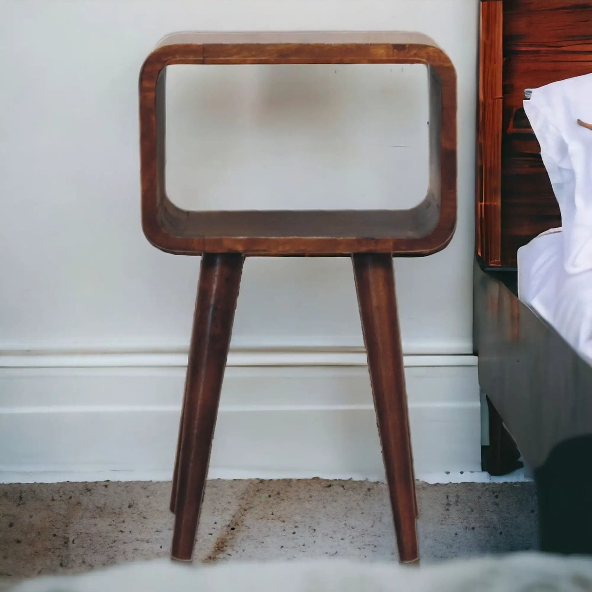 Minimalist Open Curved Nightstand by Unique Piece Furniture