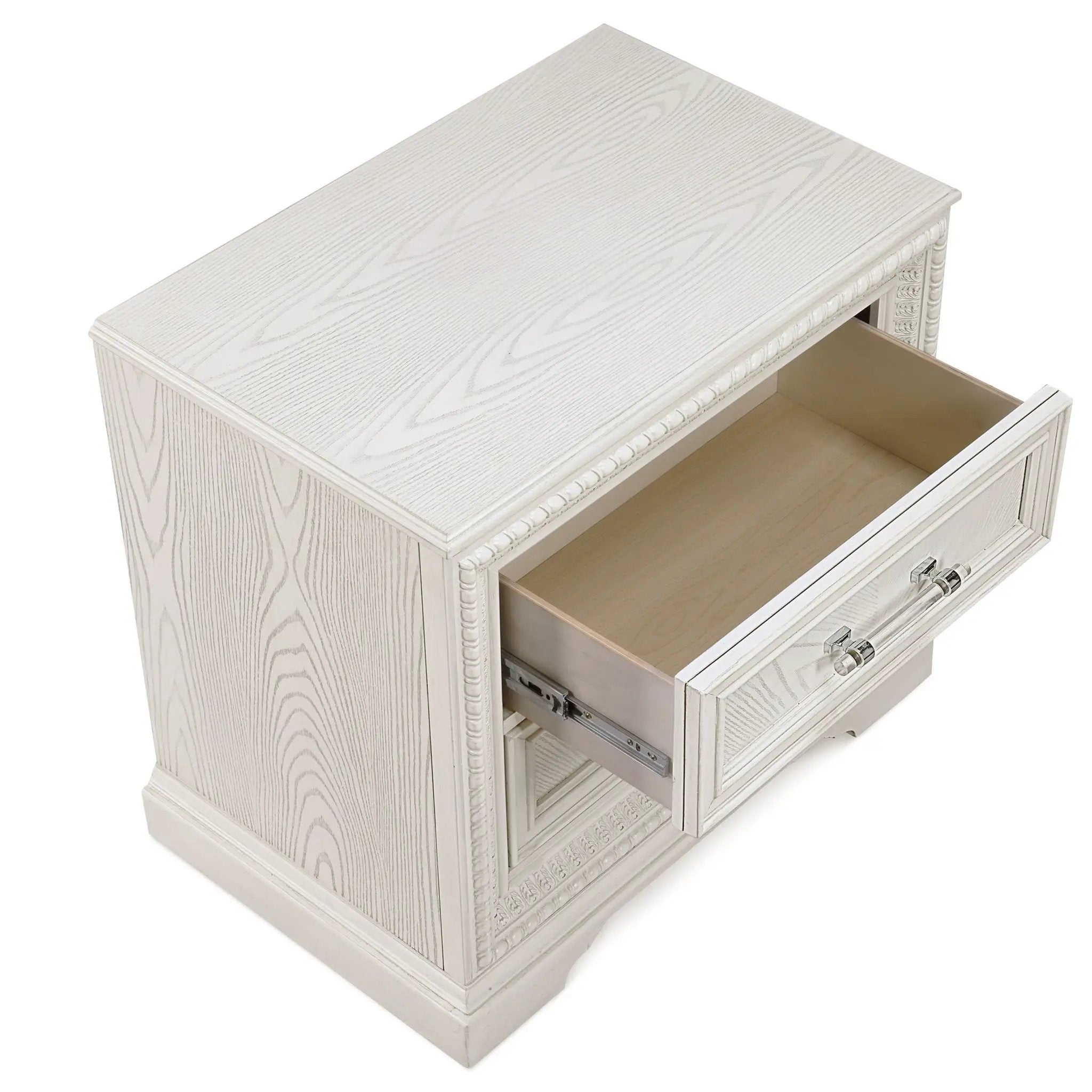 2 Drawer Storage Nightstand Bedroom Furniture - Antique White by HouseOfZazla