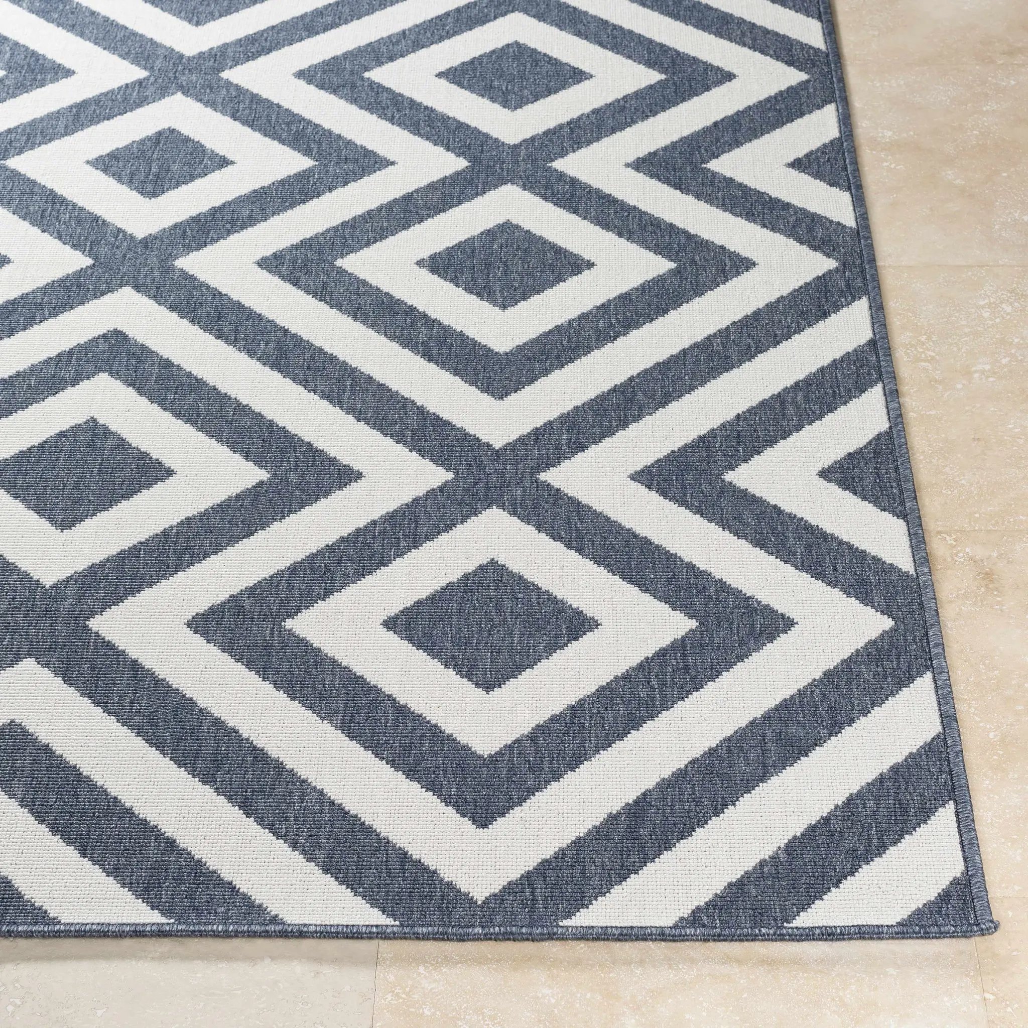 Spilsby Navy Blue Outdoor Rug - Clearance by Boutique Rugs