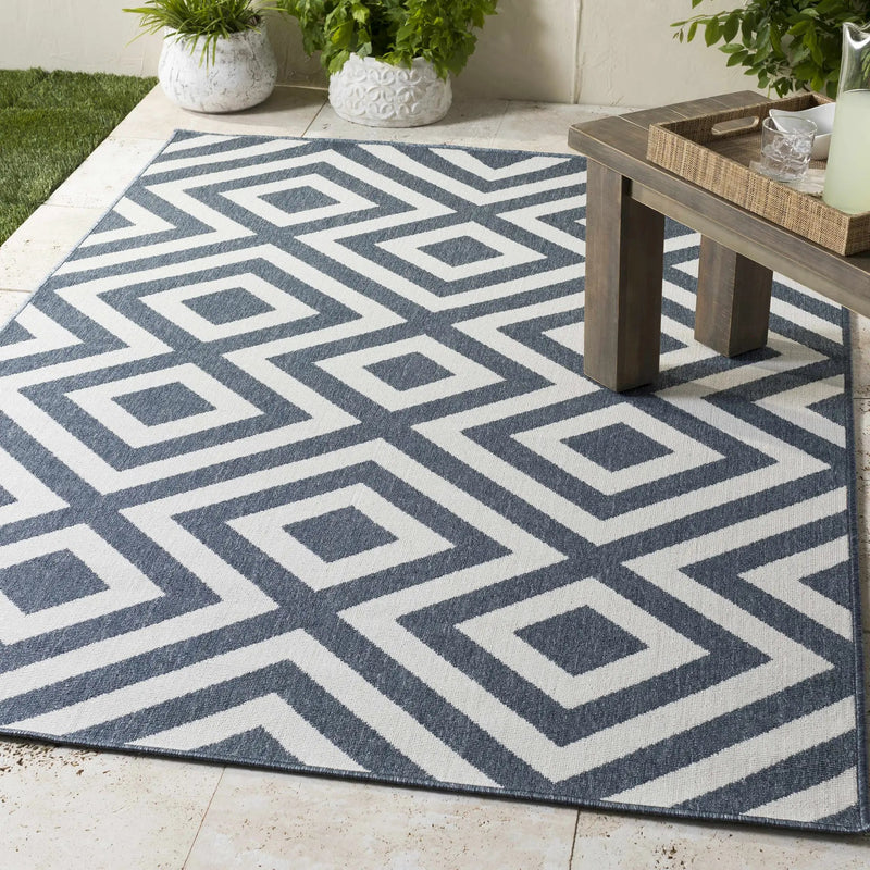 Spilsby Navy Blue Outdoor Rug - Clearance by Boutique Rugs