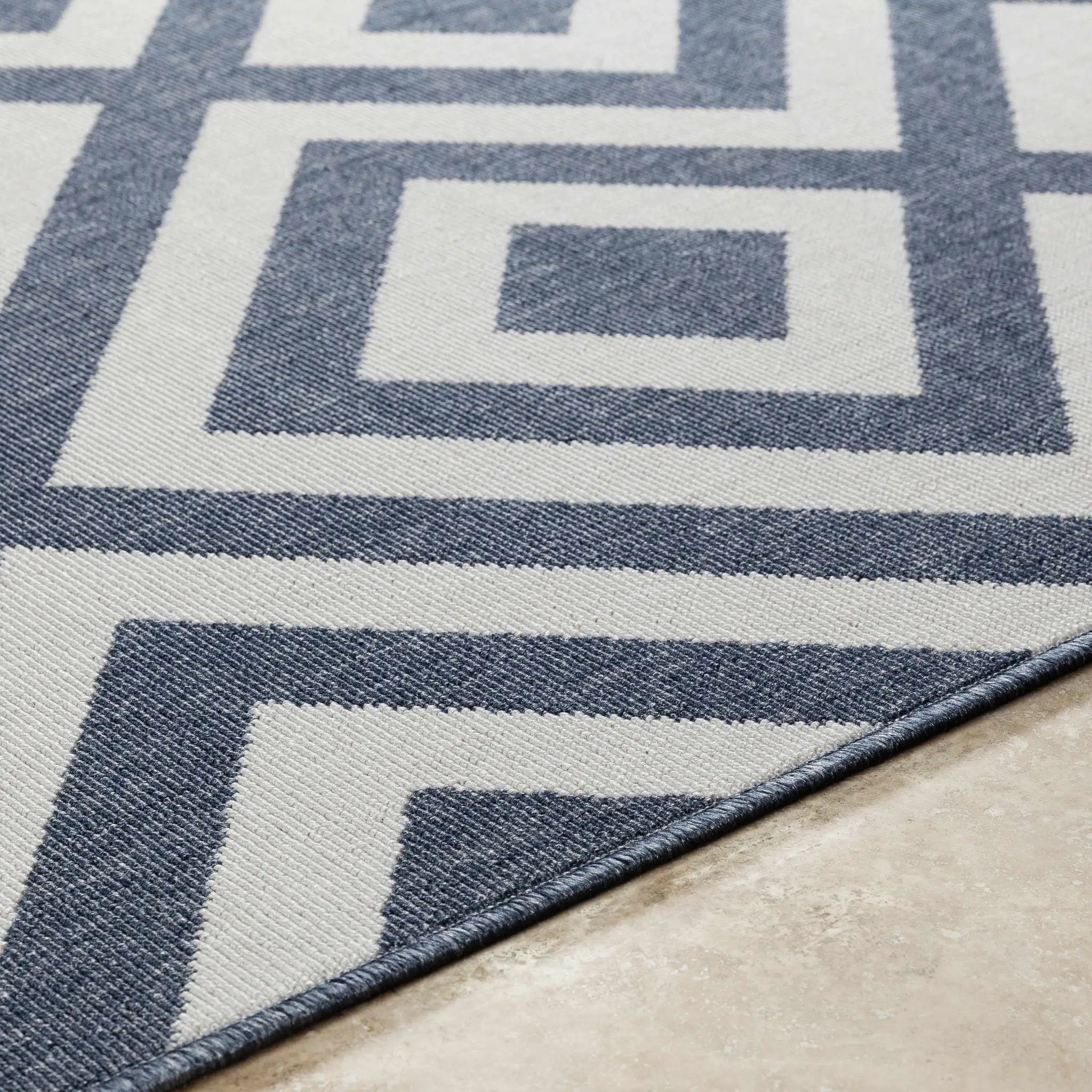Spilsby Navy Blue Outdoor Rug - Clearance by Boutique Rugs