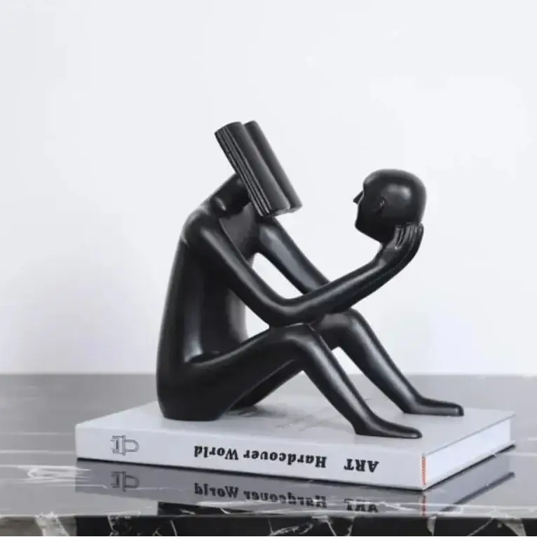 Abstract Seated Figure Sculpture Holding a Head by House Of Avana