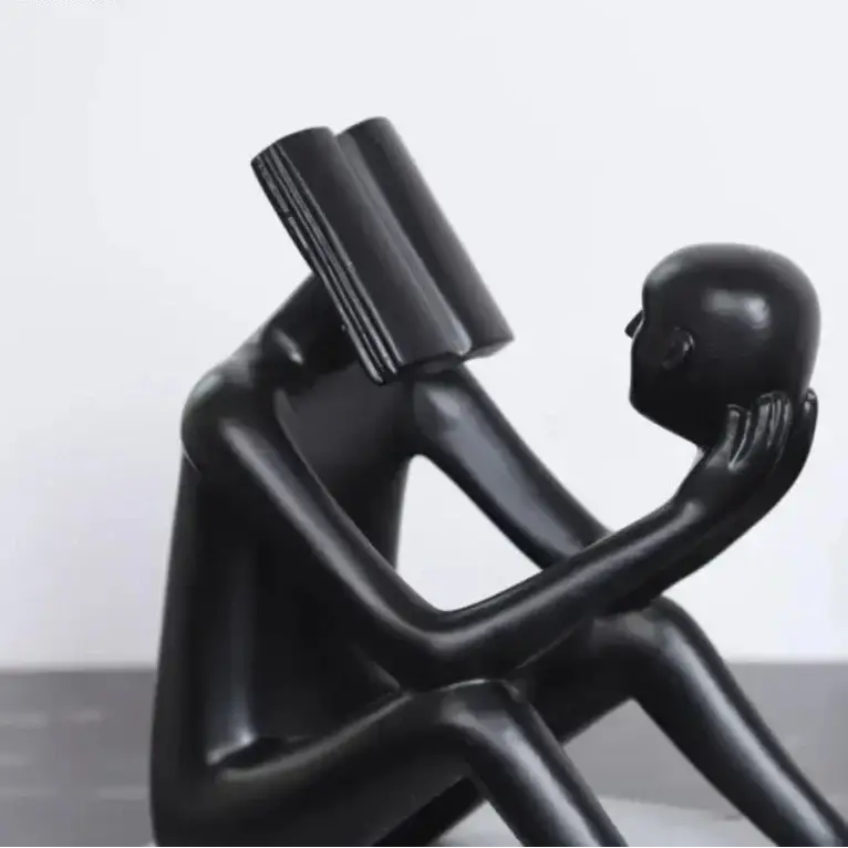 Abstract Seated Figure Sculpture Holding a Head by House Of Avana