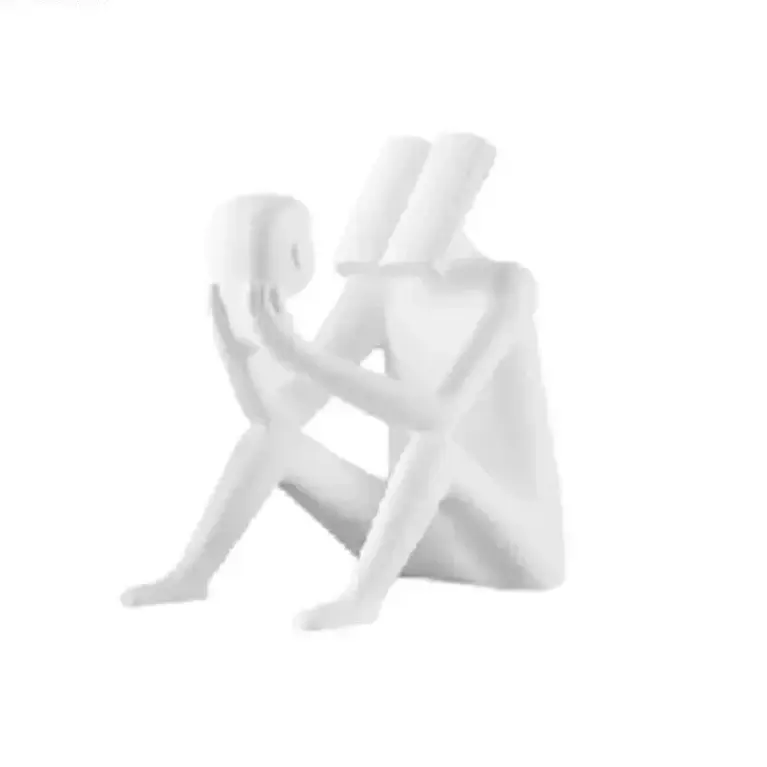 Abstract Seated Figure Sculpture Holding a Head by House Of Avana