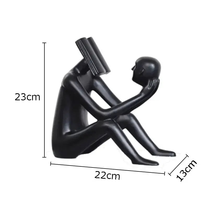Abstract Seated Figure Sculpture Holding a Head by House Of Avana