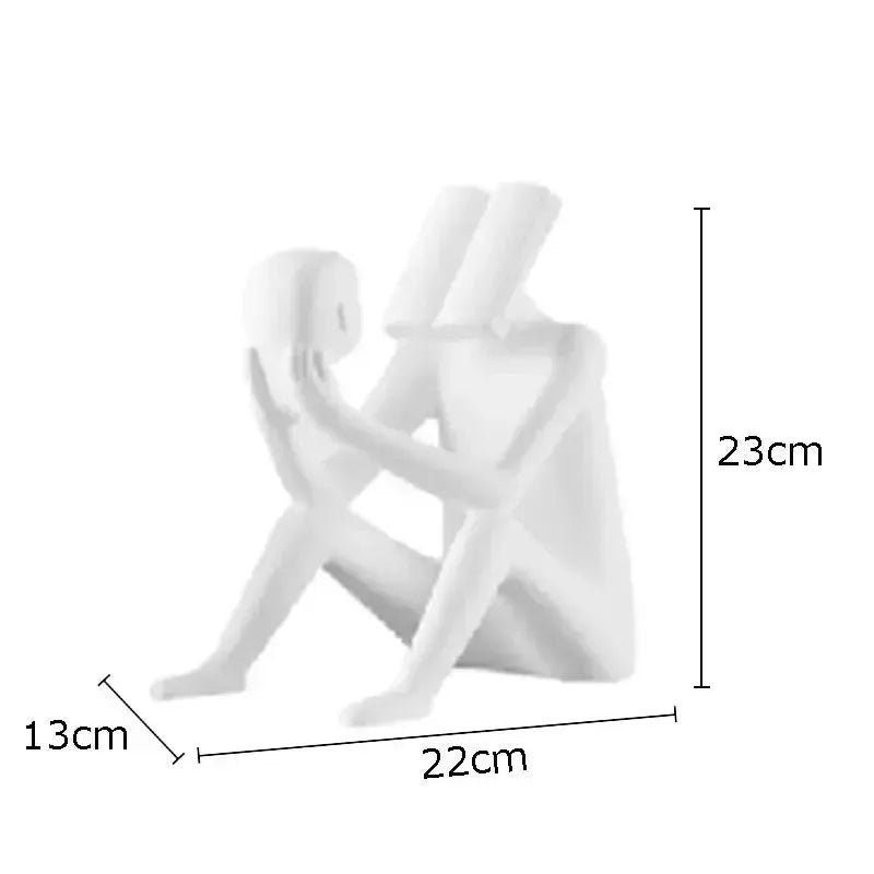 Abstract Seated Figure Sculpture Holding a Head by House Of Avana