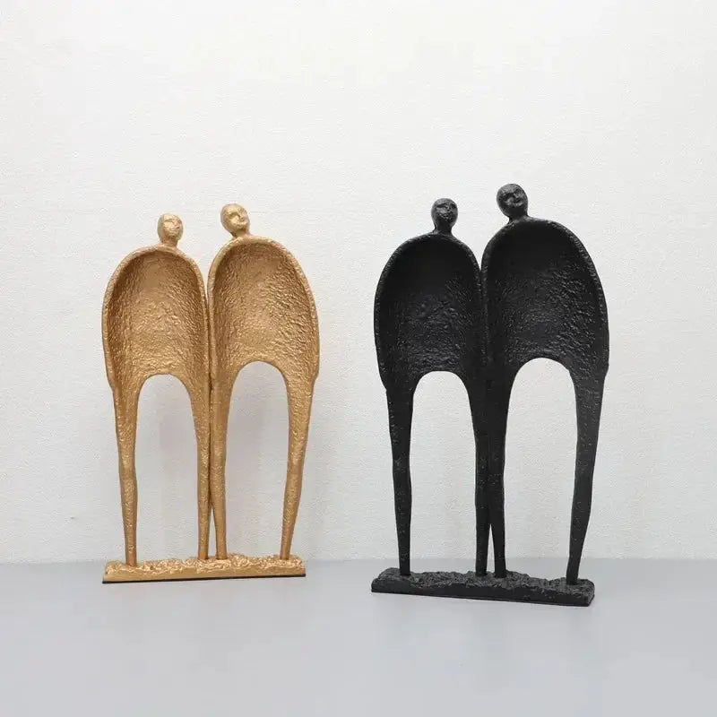 Abstract Iron Figurine Matte Black Cube Sculpture for Your Home Decor by House Of Avana