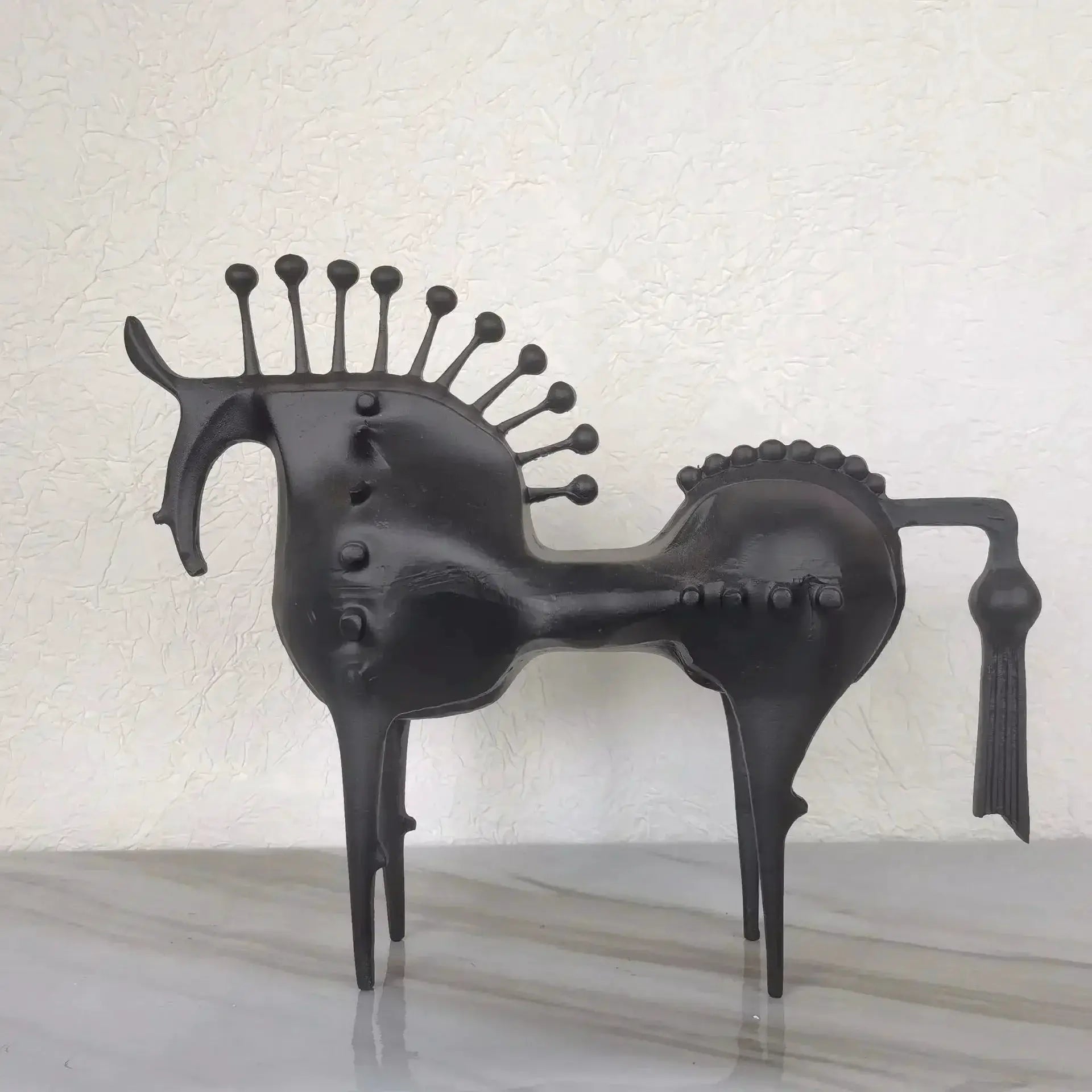 Abstract Horse Sculpture Matte Black Iron Decor for Your Modern Home by House Of Avana