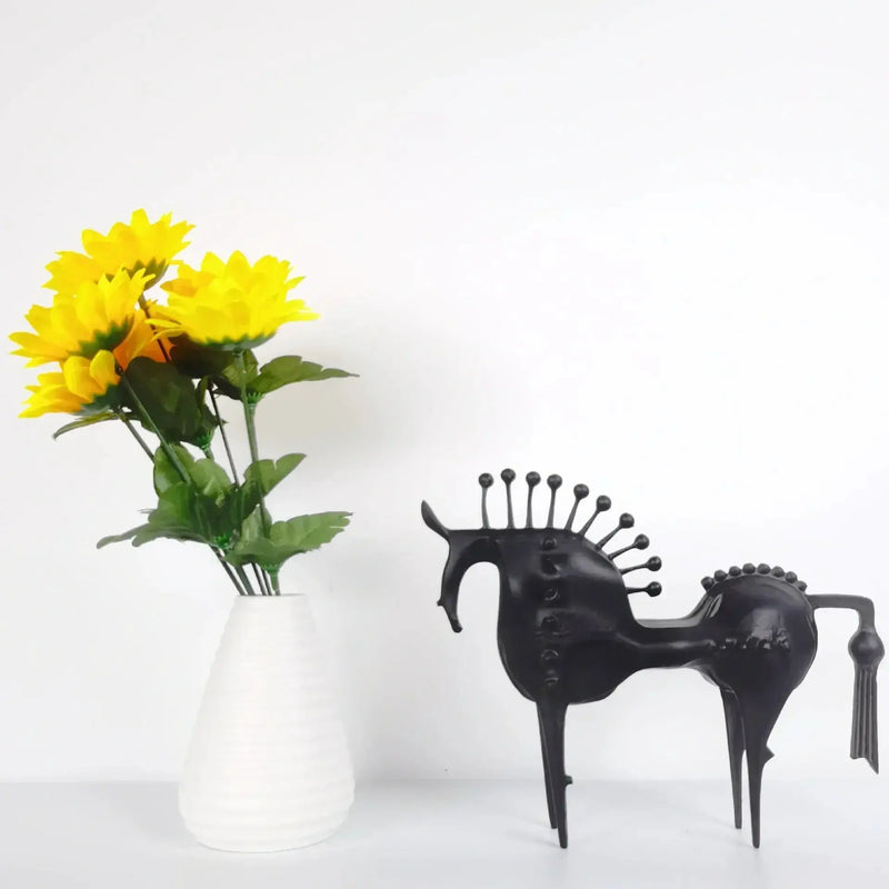 Abstract Horse Sculpture Matte Black Iron Decor for Your Modern Home by House Of Avana