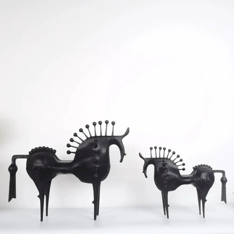 Abstract Horse Sculpture Matte Black Iron Decor for Your Modern Home by House Of Avana
