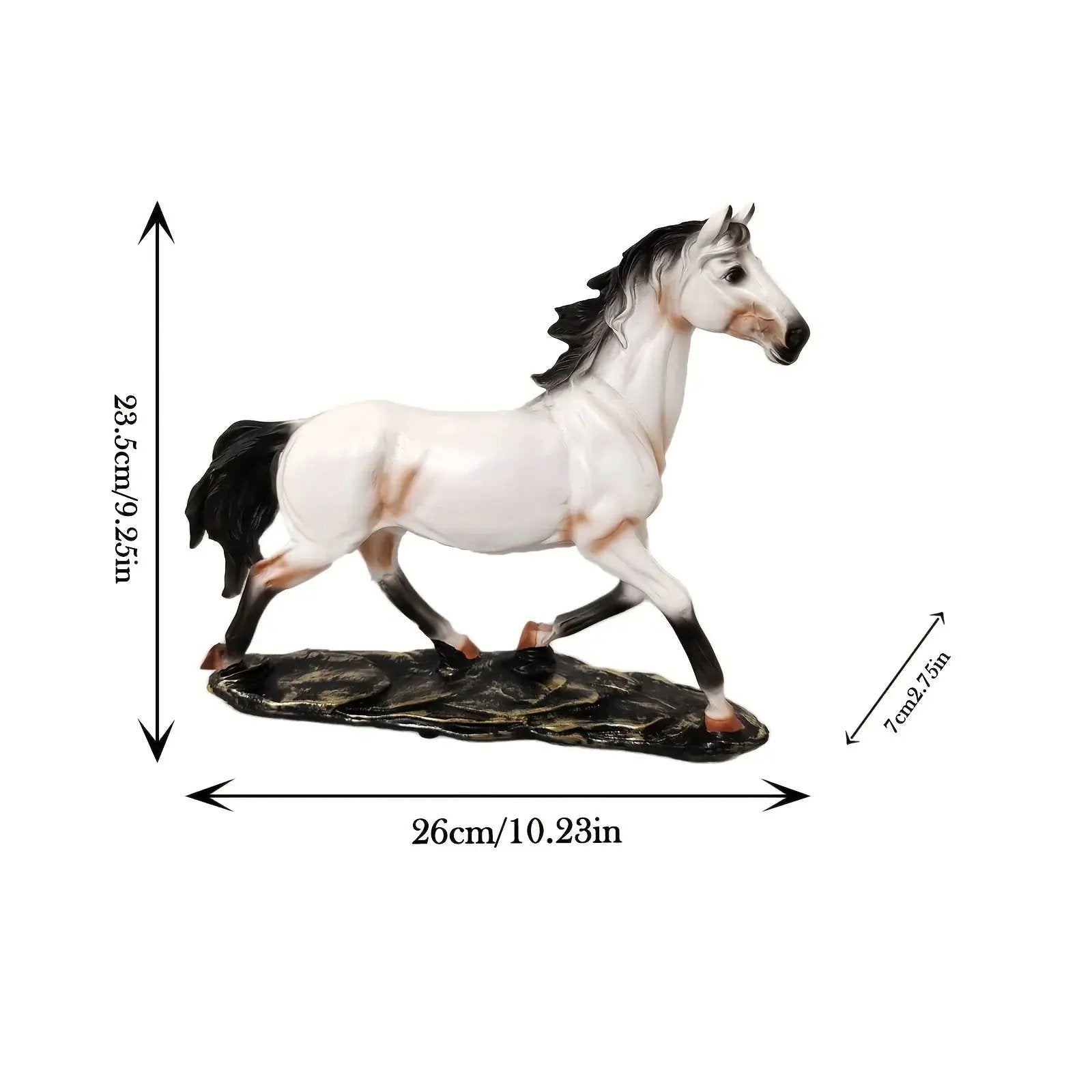 Running Horse Figurine Antique Bronze Table Decor by House Of Avana