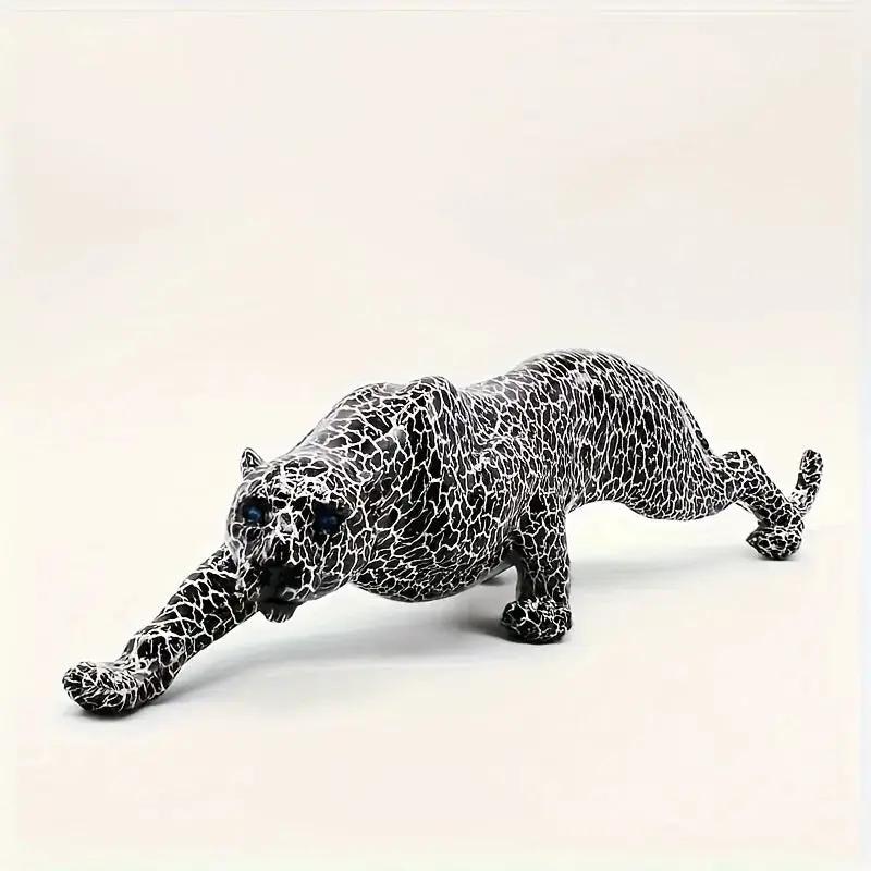 Abstract Leopard Figurine Modern Textured Table Decor by House Of Avana