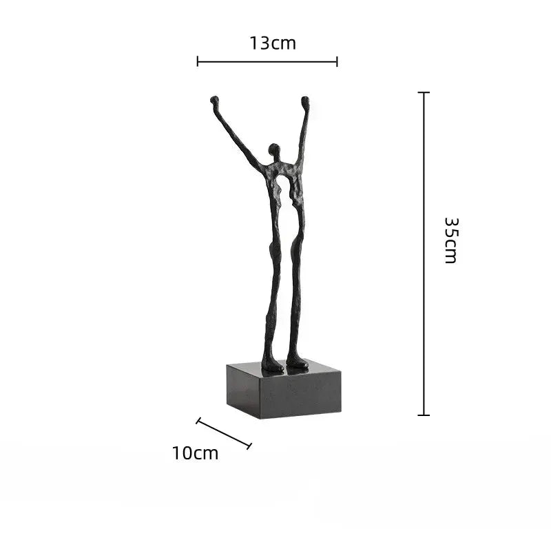 Abstract Acrobatic Sculpture Black with Silver Sphere for Modern Homes by House Of Avana