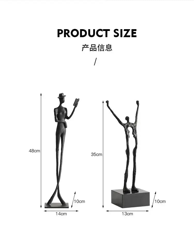 Abstract Acrobatic Sculpture Black with Silver Sphere for Modern Homes by House Of Avana