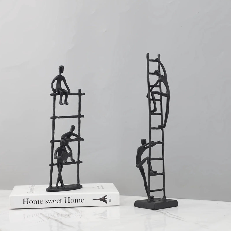Abstract Climbing Ladder Sculpture for Modern Home Decor by House Of Avana