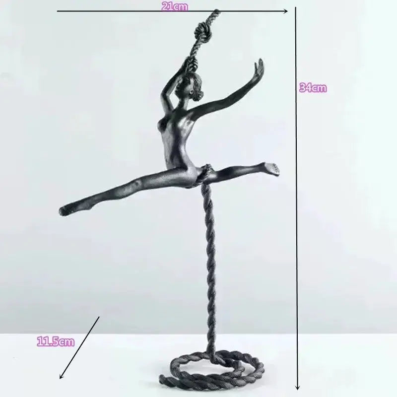 Abstract Iron Dancer Sculpture Matte Black Hammered for Your Home by House Of Avana