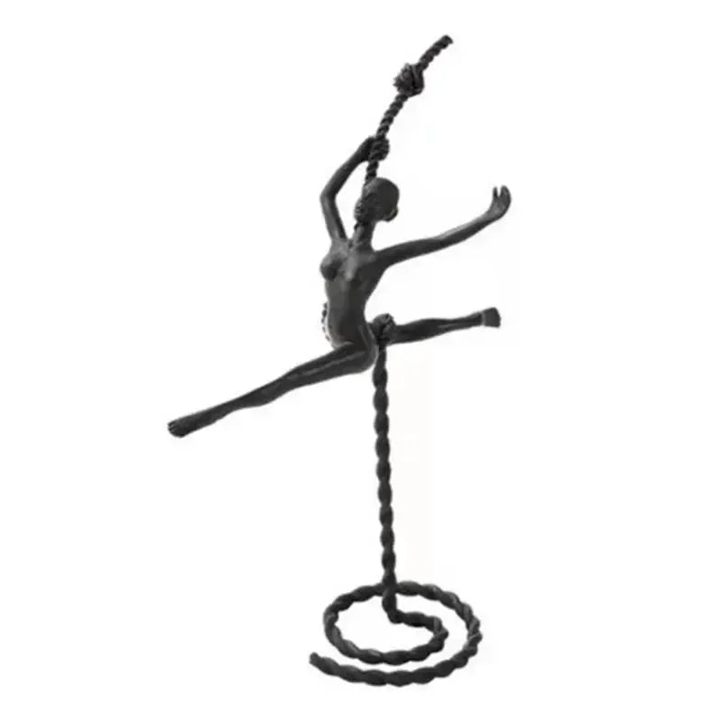 Abstract Iron Dancer Sculpture Matte Black Hammered for Your Home by House Of Avana