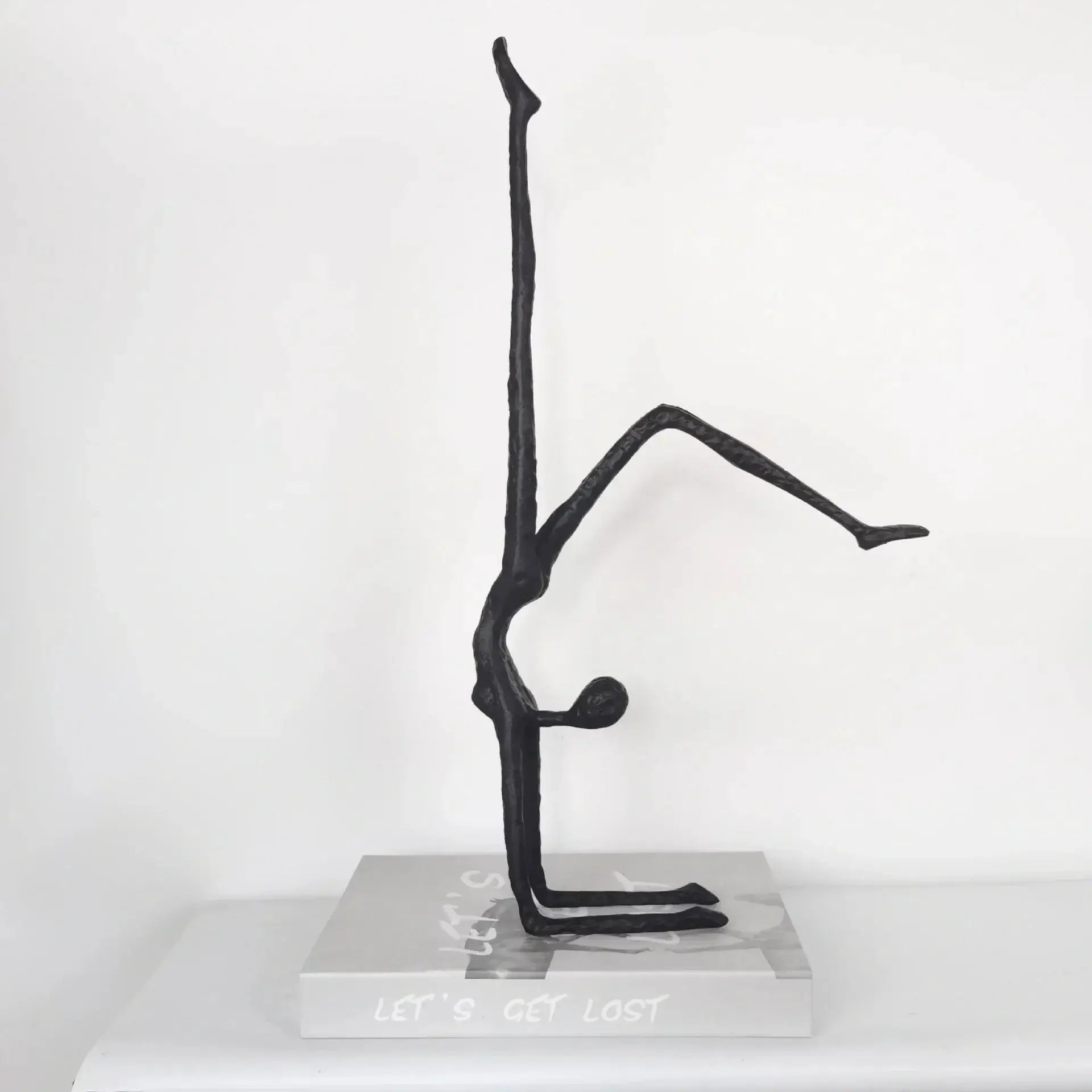 Abstract Iron Dancer Sculpture Matte Black Hammered for Your Home by House Of Avana