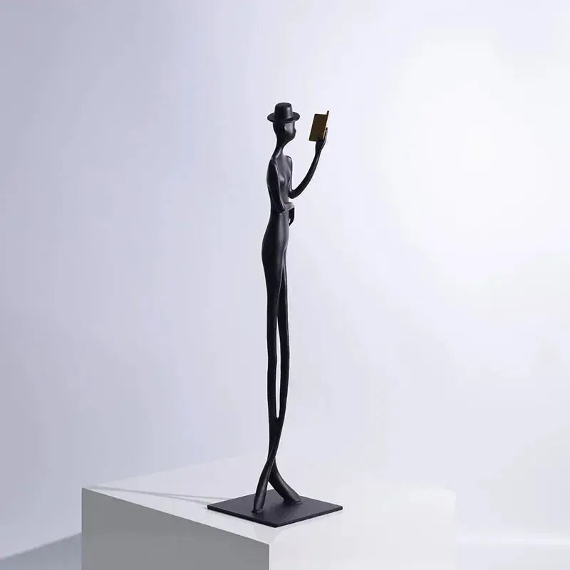Modern Reading Gentleman Figurine Sculpture for Home Decor by House Of Avana