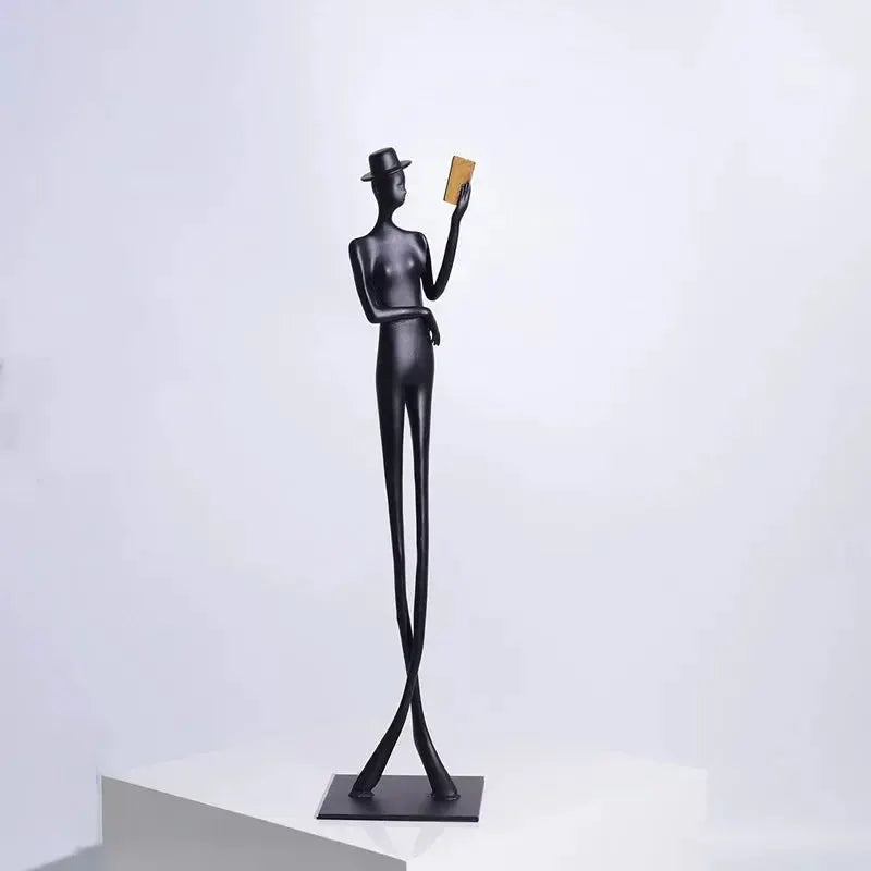 Modern Reading Gentleman Figurine Sculpture for Home Decor by House Of Avana