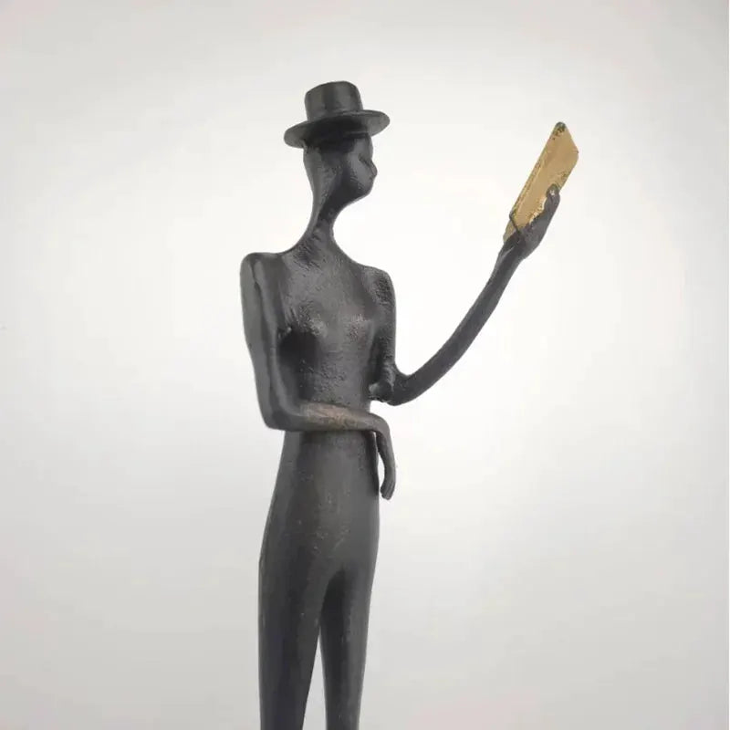 Modern Reading Gentleman Figurine Sculpture for Home Decor by House Of Avana