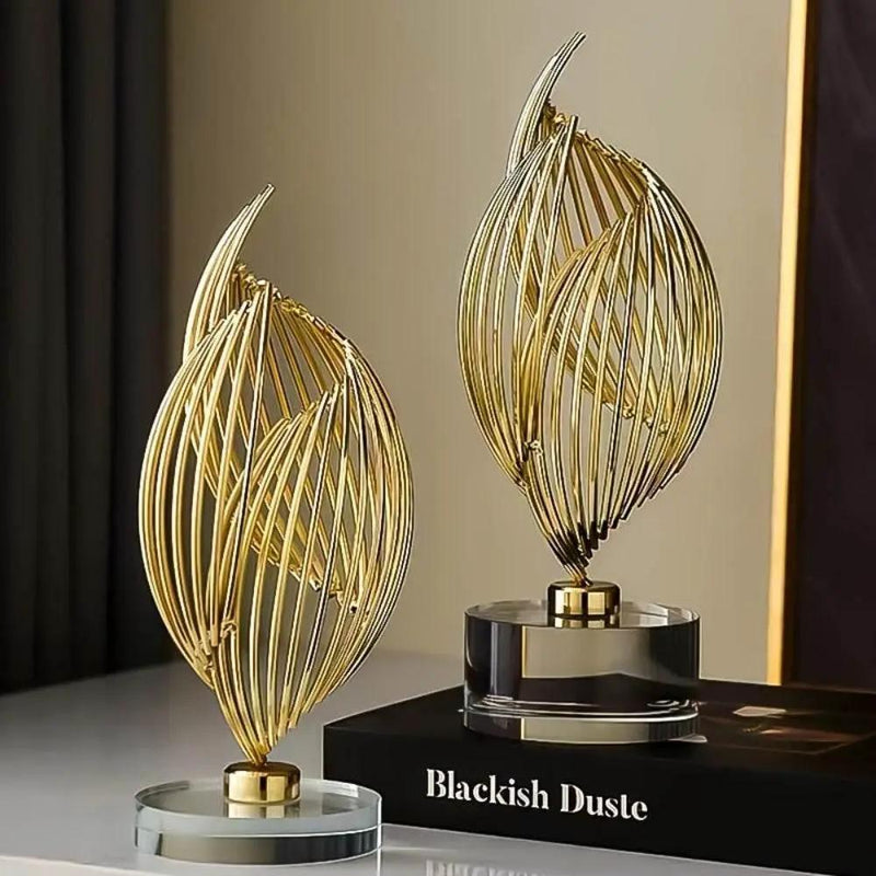 Abstract Table Sculpture - Golden Modern by House Of Avana