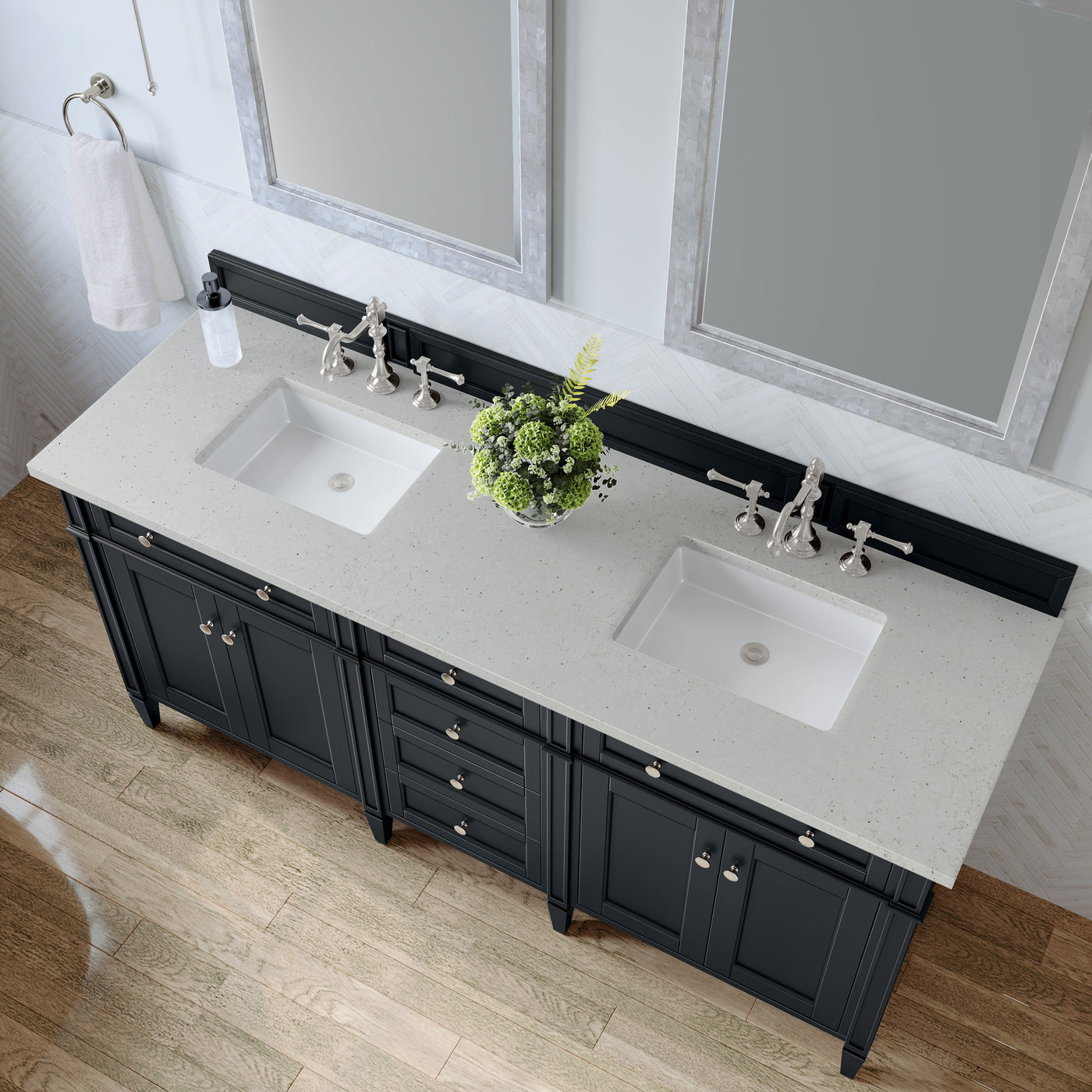 James Martin Brittany 72" Double Bathroom Vanity, Black Onyx, view 29