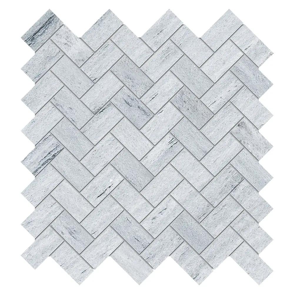 Abyssal Pearl Honed Herringbone 1x2 Marble Mosaics 11x11