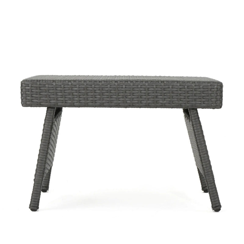 Outdoor Wicker Table With Rectangular Tabletop - Gray by HouseOfZazla