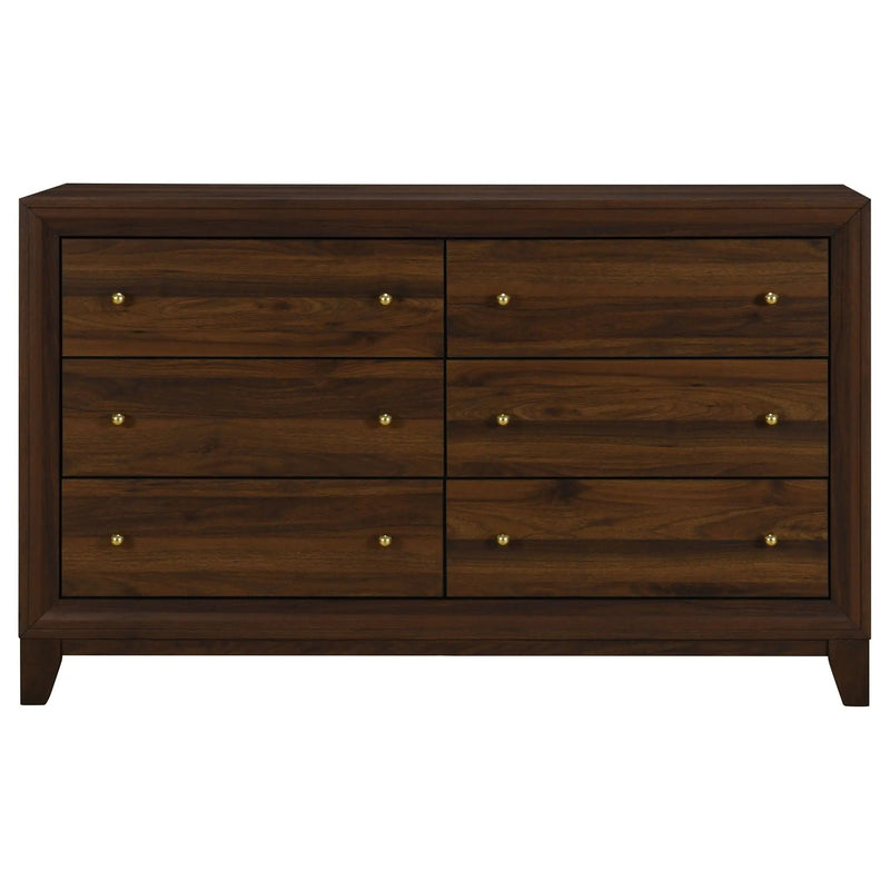 Welsley 6-drawer Dresser Cabinet Walnut by Unique Piece Furniture