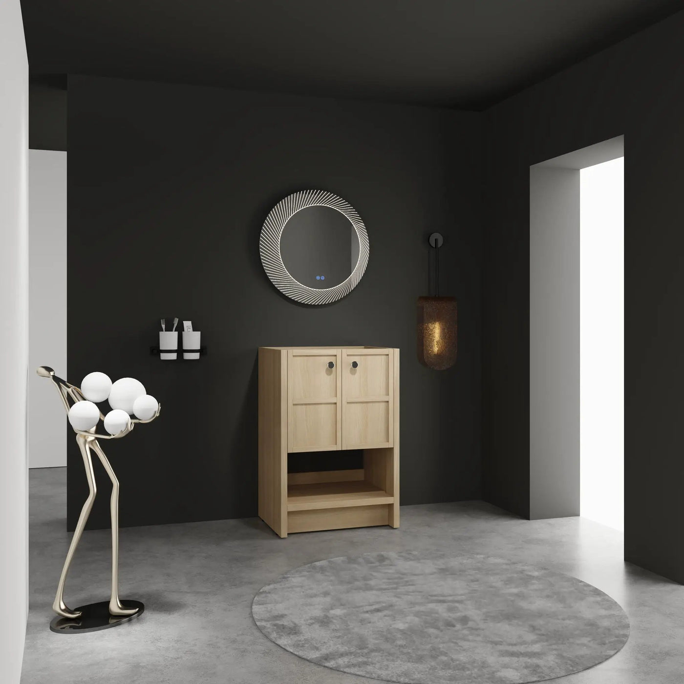 Modern Freestanding Bathroom Vanity With 2 Soft Closing Doors by HouseOfZazla